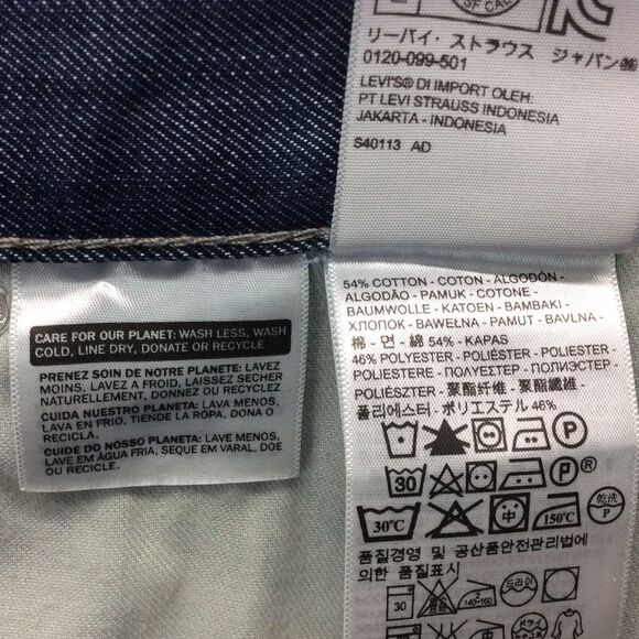 Levi's 514 Jeans Men's Size 38x32 Blue Med Wash Stretch Straight Leg Festival - Picture 7 of 10